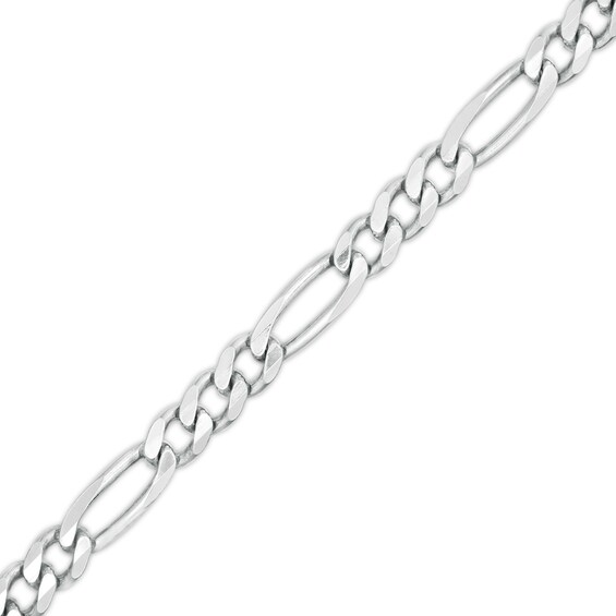 120 Gauge Solid Figaro Chain Bracelet in Sterling Silver - 7.5"