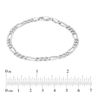 120 Gauge Solid Figaro Chain Bracelet in Sterling Silver - 7.5"