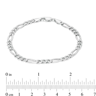 120 Gauge Solid Figaro Chain Bracelet in Sterling Silver - 7.5"