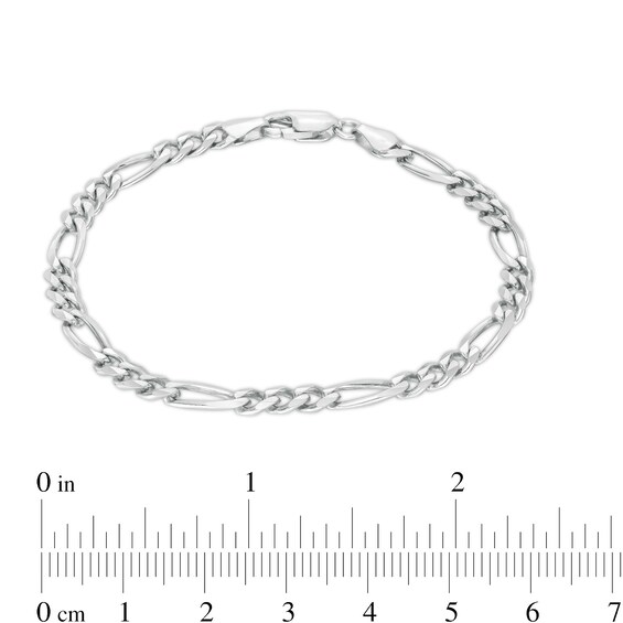 120 Gauge Solid Figaro Chain Bracelet in Sterling Silver - 7.5"