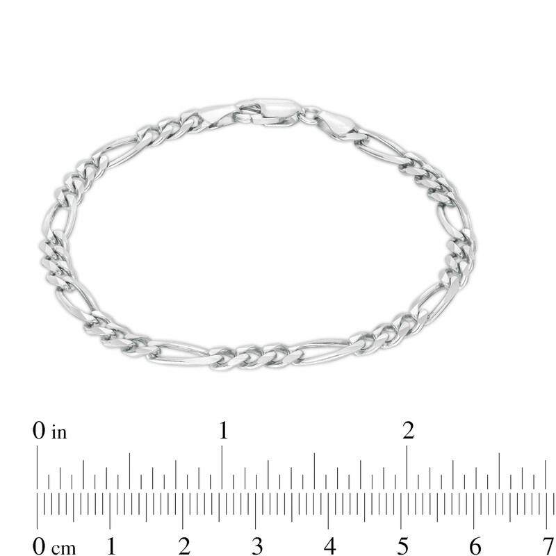 120 Gauge Solid Figaro Chain Bracelet in Sterling Silver - 7.5"