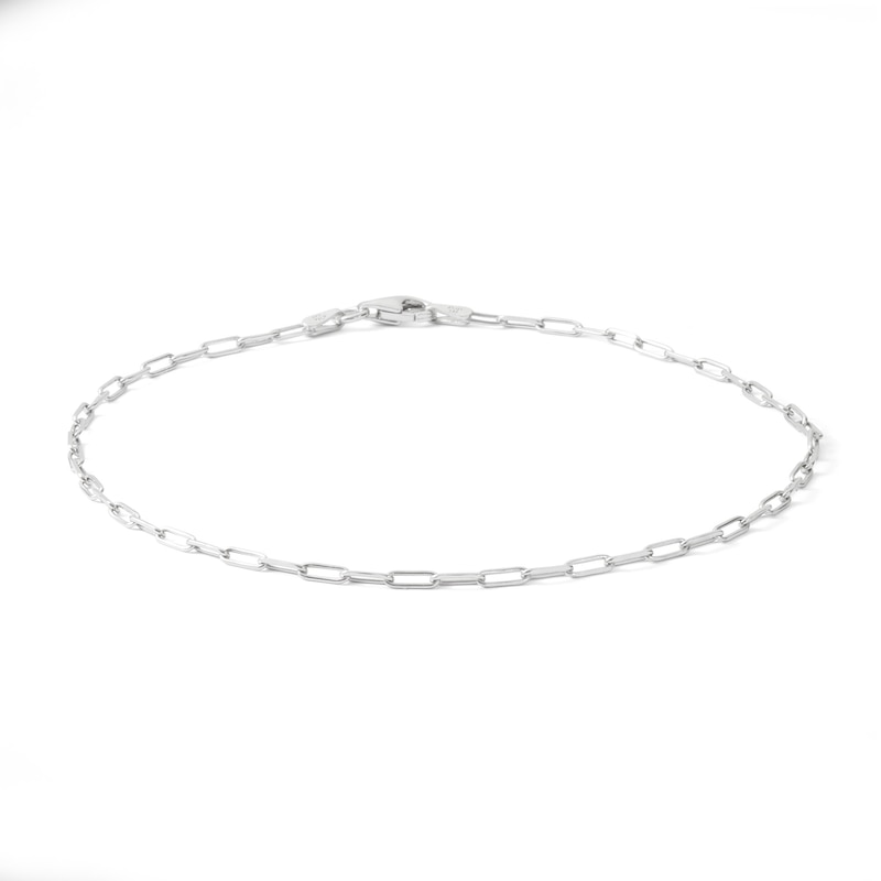 Solid Sterling Silver Curb Chain Paper Clip Anklet
