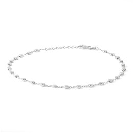 040 Gauge Solid Cable Chain Anklet in Sterling Silver - 10&quot;