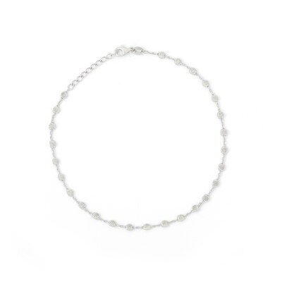040 Gauge Solid Cable Chain Anklet in Sterling Silver - 10"