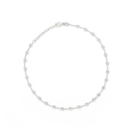 040 Gauge Solid Cable Chain Anklet in Sterling Silver - 10"