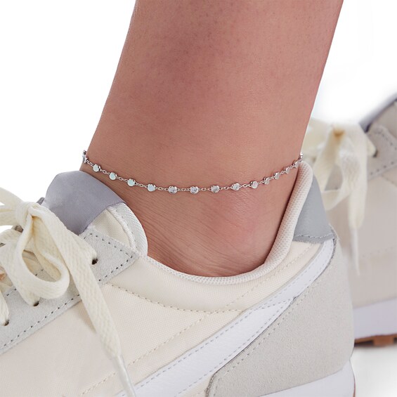 040 Gauge Solid Cable Chain Anklet in Sterling Silver - 10"