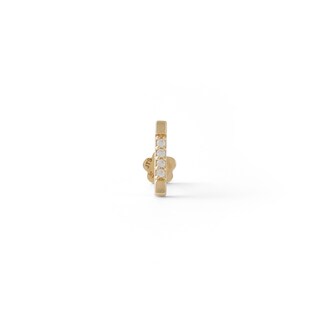 14K Tube Gold CZ Bar Stud - 18G 5/16"