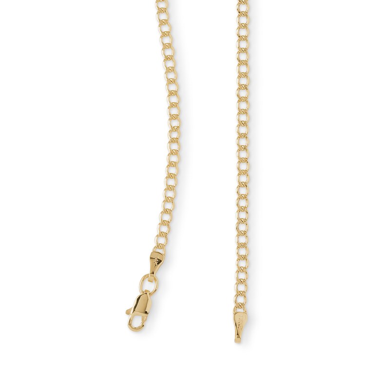 Main Image 2 of 060 Gauge Beveled Curb Chain Necklace in 14K Hollow Gold - 18"
