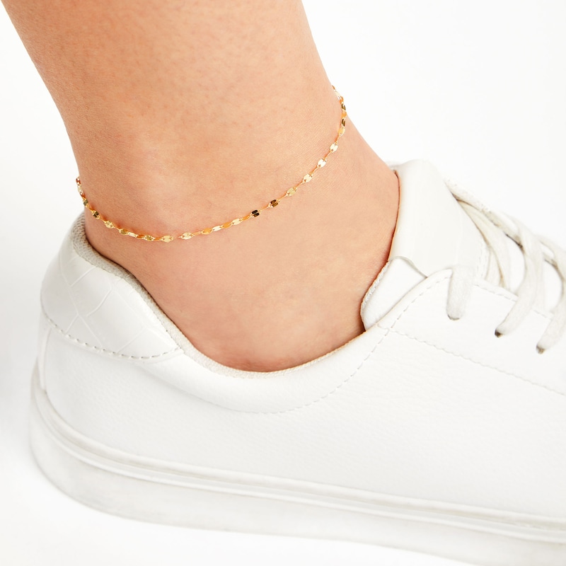 10K Solid Gold Forzatina Chain Anklet