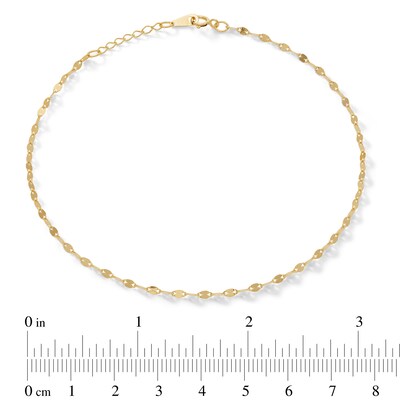 10K Solid Gold Forzentina Chain Anklet