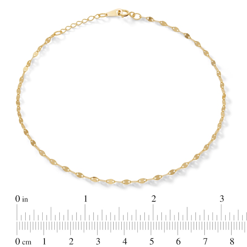 030 Gauge Forzatina Chain Anklet in 10K Solid Gold - 10"