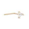 Thumbnail Image 0 of 14K Semi-Solid Gold CZ Triangle L-Shape Nose Ring - 24G 1/4"