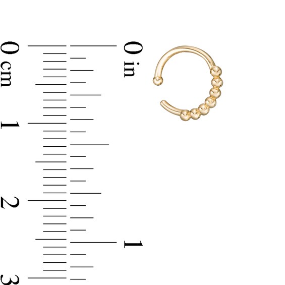 020 Gauge Beaded Nose Ring in 10K Gold - 5/16"