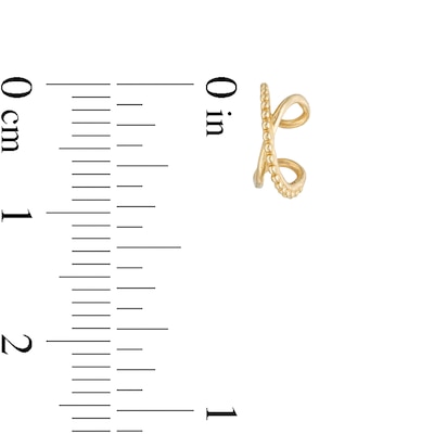 Bead Criss-Cross Ear Cuff in 10K Gold