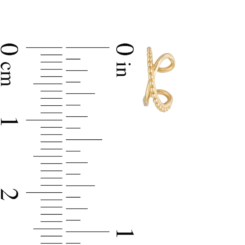 Main Image 2 of Bead Criss-Cross Ear Cuff in 10K Gold