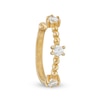 Thumbnail Image 0 of 10K Solid Gold CZ and Bead Nose Hoop - 20G 5/16"