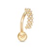 Thumbnail Image 1 of 014 Gauge Cubic Zirconia Top-Down Belly Button Ring in 10K Semi-Solid Gold