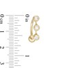 Thumbnail Image 2 of 014 Gauge 3mm Cubic Zirconia Three Stone Bubble Dangle Top-Down Belly Button Ring in 10K Gold