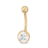 Thumbnail Image 0 of 10K Semi-Solid Gold CZ Bezel-Set Belly Button Ring - 14G