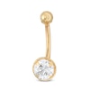 Thumbnail Image 1 of 10K Semi-Solid Gold CZ Bezel-Set Belly Button Ring - 14G