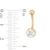 Thumbnail Image 1 of 10K Semi-Solid Gold CZ Bezel-Set Belly Button Ring - 14G