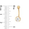 Thumbnail Image 2 of 10K Semi-Solid Gold CZ Bezel-Set Belly Button Ring - 14G