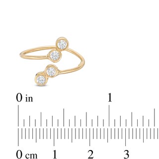 Cubic Zirconia Wrap Toe Ring in 10K Gold Tube