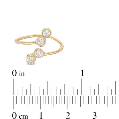 Cubic Zirconia Wrap Toe Ring in 10K Gold Tube