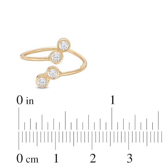 Cubic Zirconia Wrap Toe Ring in 10K Gold Tube