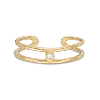 Cubic Zirconia Open Shank Toe Ring in 10K Gold