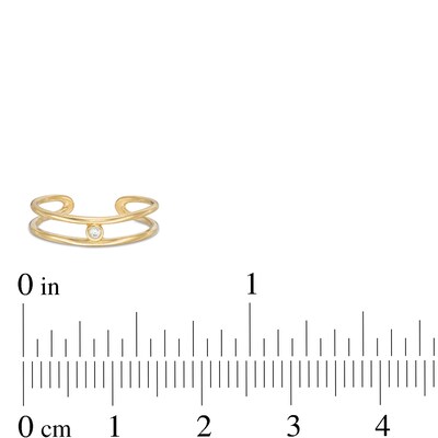 Cubic Zirconia Open Shank Toe Ring in 10K Gold