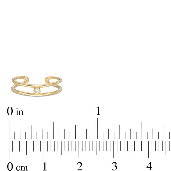 Cubic Zirconia Open Shank Toe Ring in 10K Gold