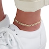 100 Gauge Diamond-Cut Figaro Chain Anklet in 10K Hollow Gold - 10"