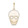Thumbnail Image 0 of Cubic Zirconia Filigree Sugar Skull Necklace Charm in 10K Gold