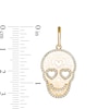 Thumbnail Image 1 of Cubic Zirconia Filigree Sugar Skull Necklace Charm in 10K Gold