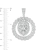 Cubic Zirconia Lion Head Chain Link Frame Medallion Necklace Charm in Solid Sterling Silver