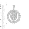 Thumbnail Image 2 of Cubic Zirconia Lion Head Chain Link Frame Medallion Necklace Charm in Solid Sterling Silver