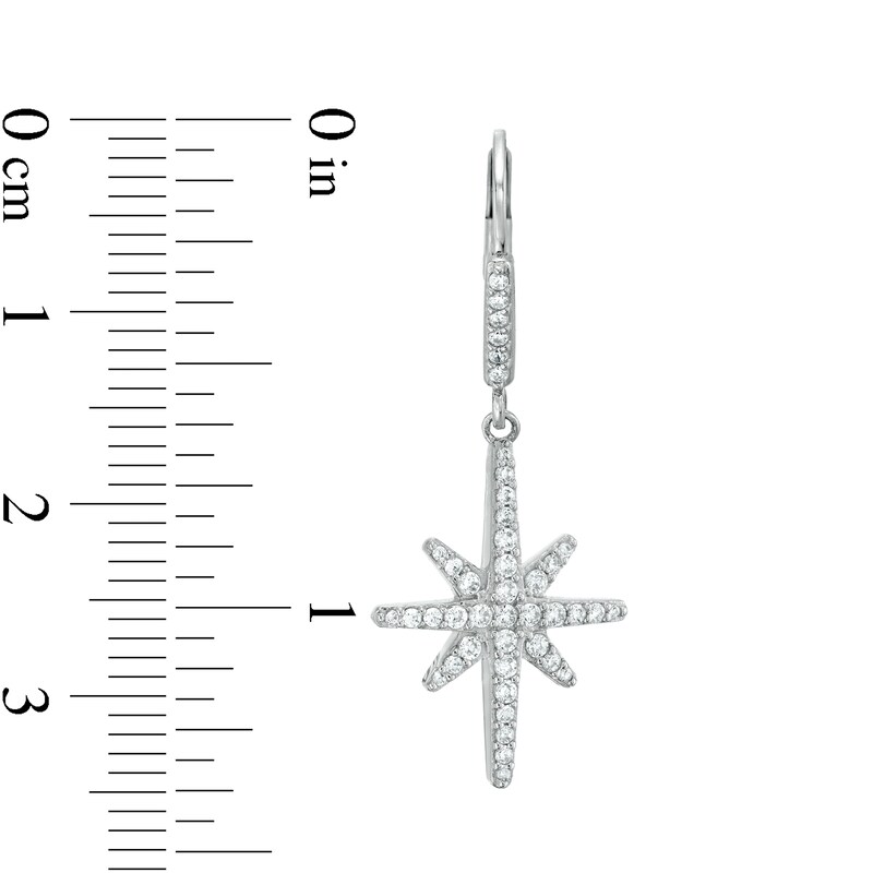 Main Image 3 of Cubic Zirconia Star Drop Earrings in Sterling Silver