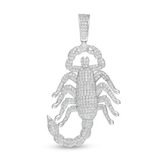 Cubic Zirconia Scorpion Necklace Charm in Sterling Silver