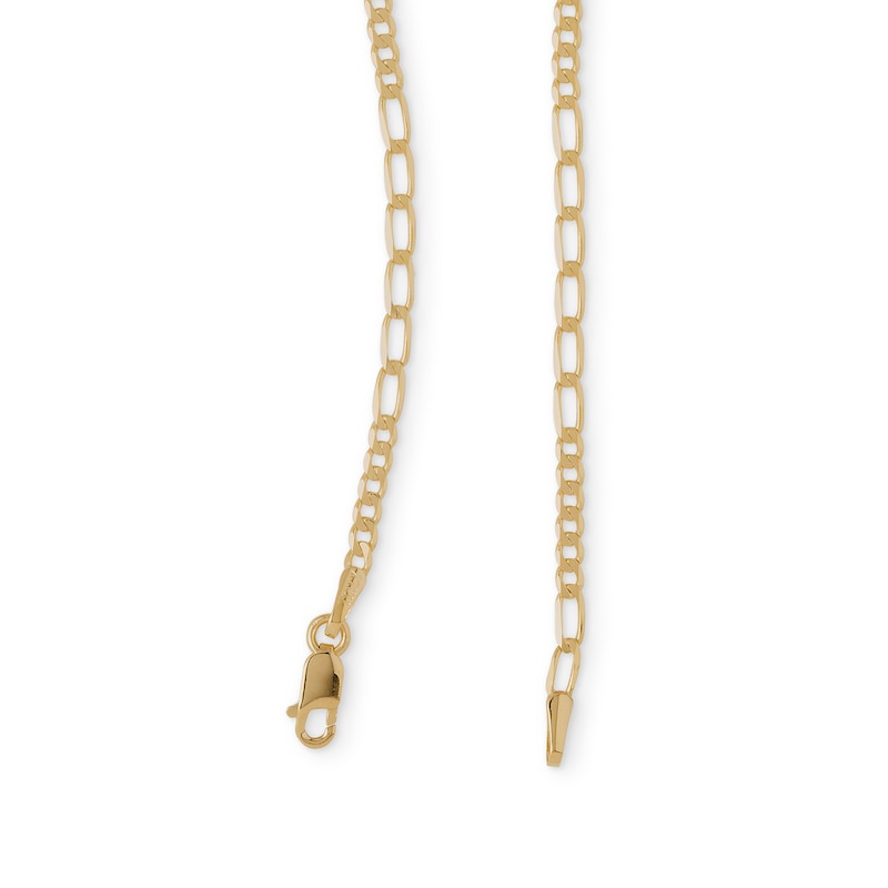 060 Gauge Solid Figaro Chain Necklace in 10K Gold