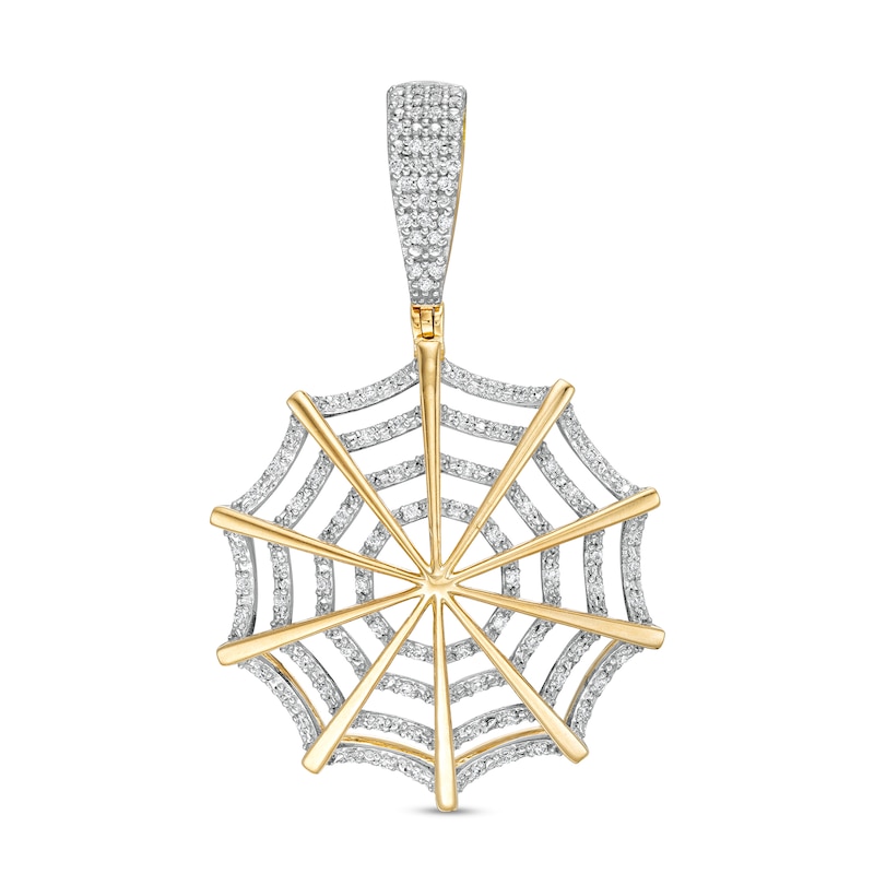 1/4 CT. T.W. Diamond Spiderweb Necklace Charm in 10K Gold