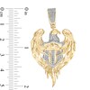 Thumbnail Image 2 of 1/6 CT. T.W. Diamond Eagle with Shield Necklace Charm in Sterling Silver with 14K Gold Plate