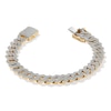 Thumbnail Image 0 of 1 CT. T.W. Diamond Square Curb Link Chain Bracelet in Sterling Silver with 14K Gold Plate - 8.5"