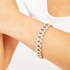 Thumbnail Image 2 of 1 CT. T.W. Diamond Square Curb Link Chain Bracelet in Sterling Silver with 14K Gold Plate - 8.5"