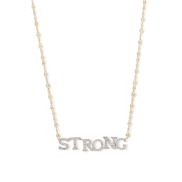 1/6 CT. T.W. Diamond &quot;STRONG&quot; Necklace in 10K Gold