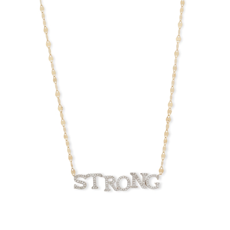 1/6 CT. T.W. Diamond "STRONG" Necklace in 10K Gold