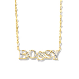 1/20 CT. T.W. Diamond &quot;BOSSY&quot; Necklace in 10K Gold