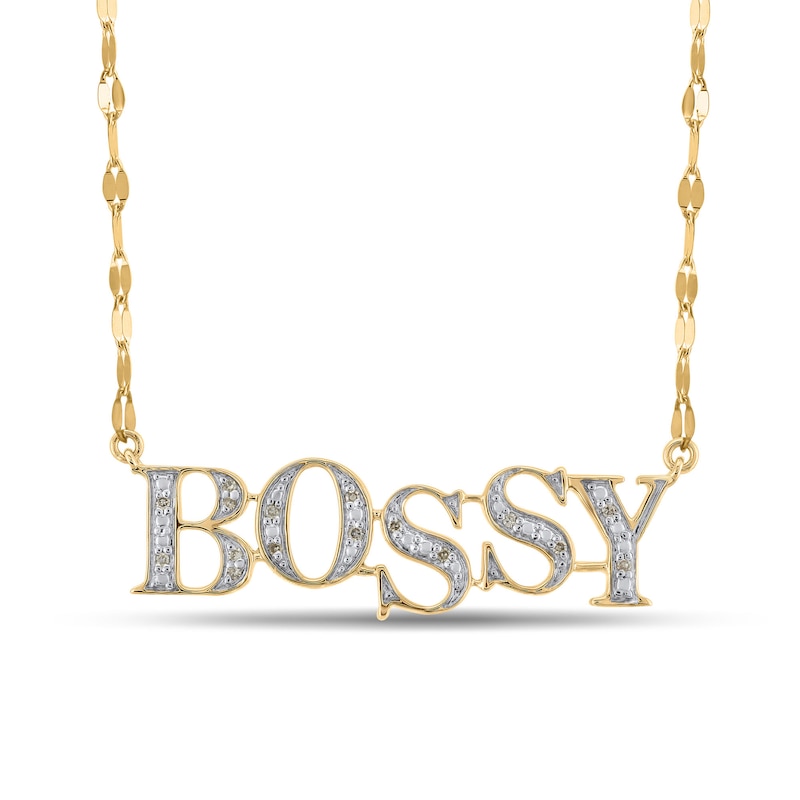 1/20 CT. T.W. Diamond "BOSSY" Necklace in 10K Gold