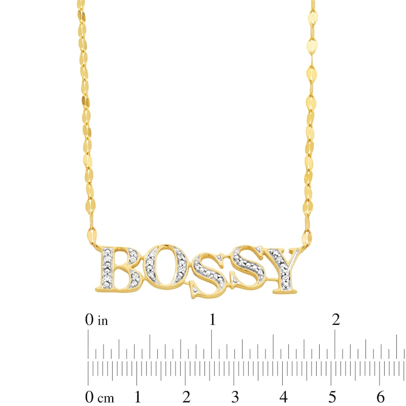 1/20 CT. T.W. Diamond "BOSSY" Necklace in 10K Gold