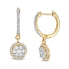 Thumbnail Image 1 of 1/3 CT. T.W. Composite Diamond Frame Drop Huggie Hoop Earrings in 10K Gold